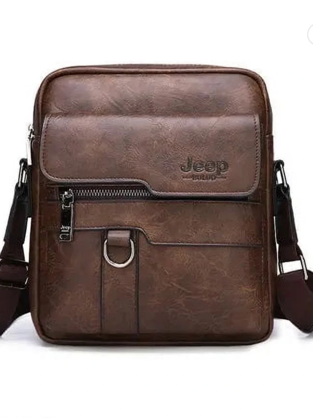 EUC JEEP Buluo Brown Men’s Crossbody Leather Bag